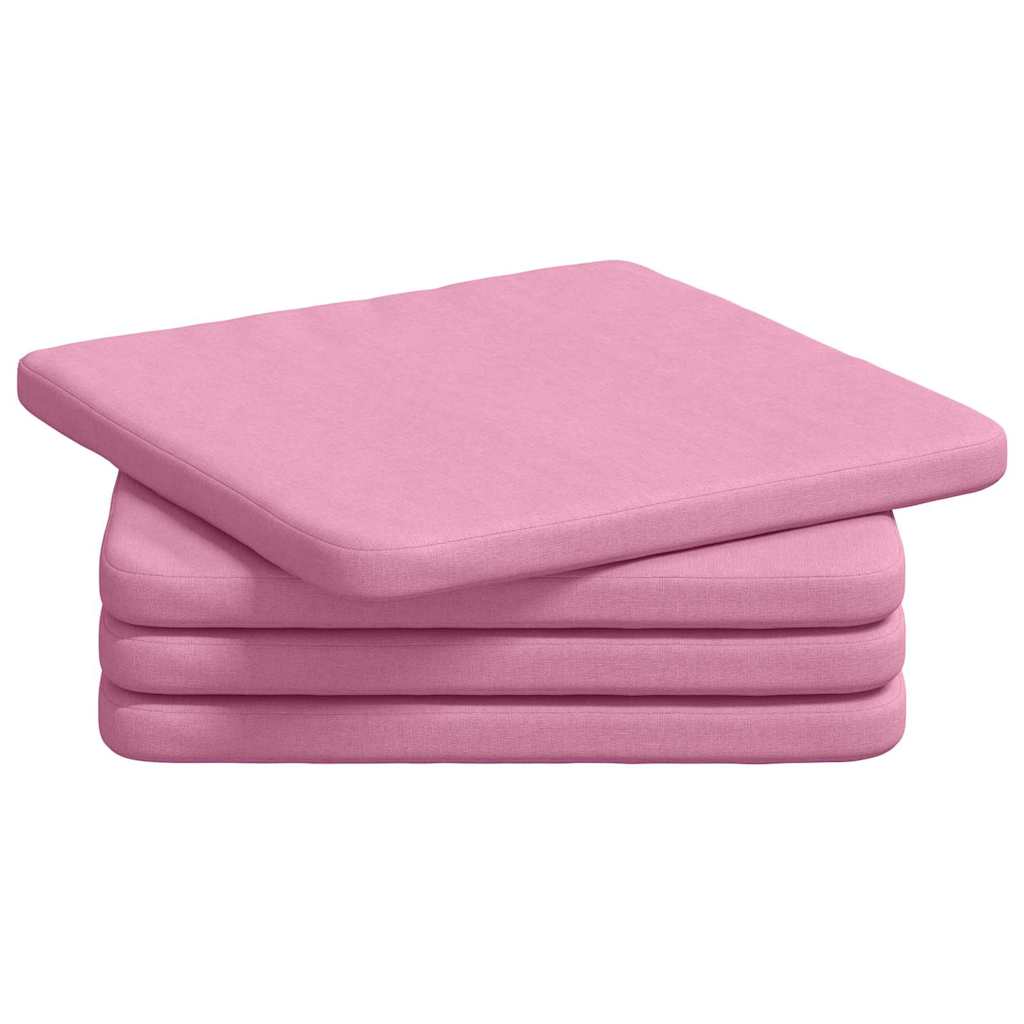 Sædepuder 4 pcs Lyserød 40 x 40 x 3 cm Stof