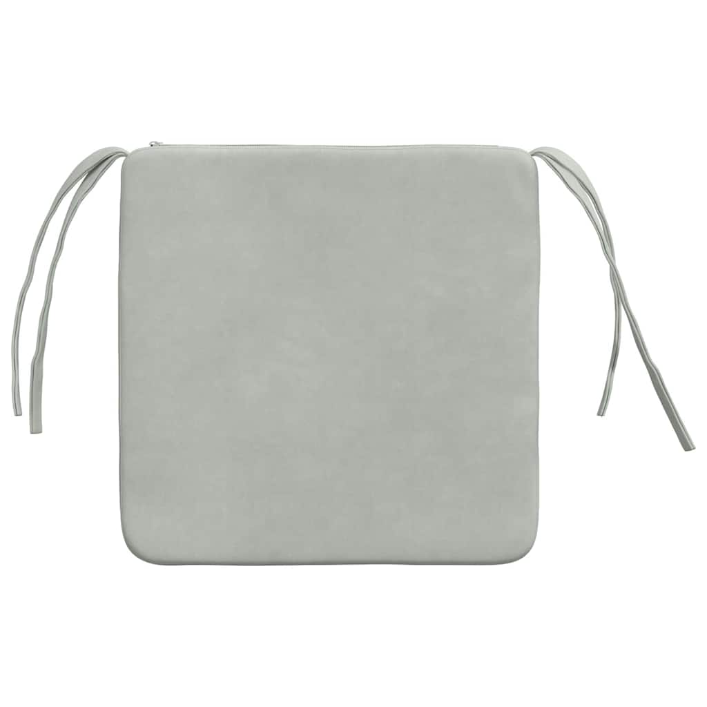 Sædepuder 4 pcs Lysegrå 40 x 40 x 3 cm Fløjl