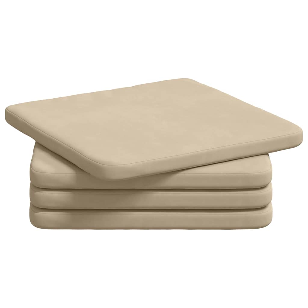 Sædepuder 4 pcs Creme 40 x 40 x 3 cm Mikrofiberstof