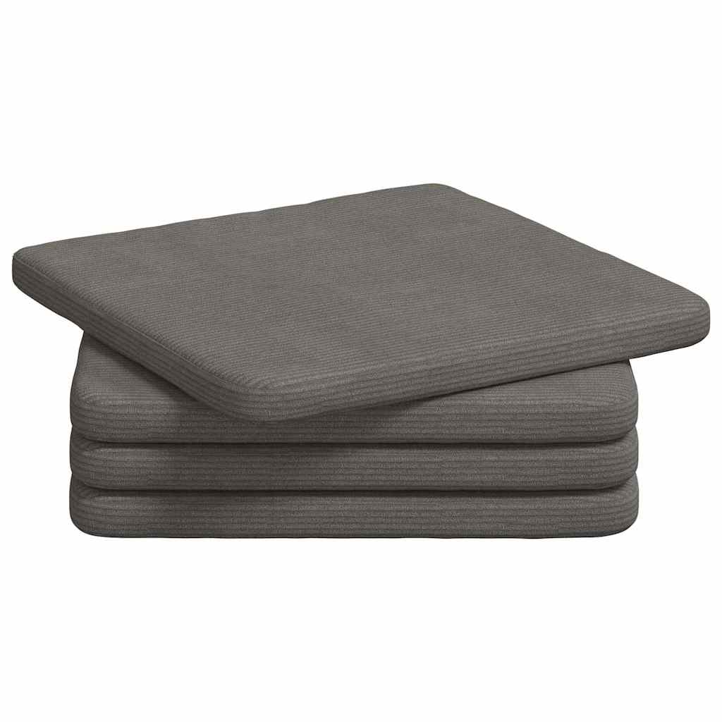 Sædepuder 4 pcs Lysegrå 40 x 40 x 3 cm Velourstof