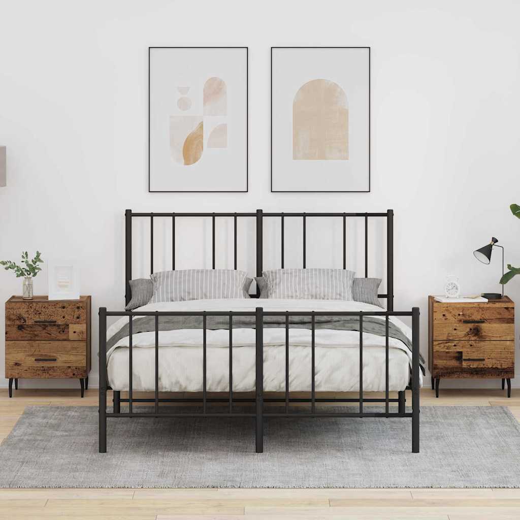 Natskab 2 pcs Gammelt træ 40 x 35 x 47,5 cm Konstrueret træ