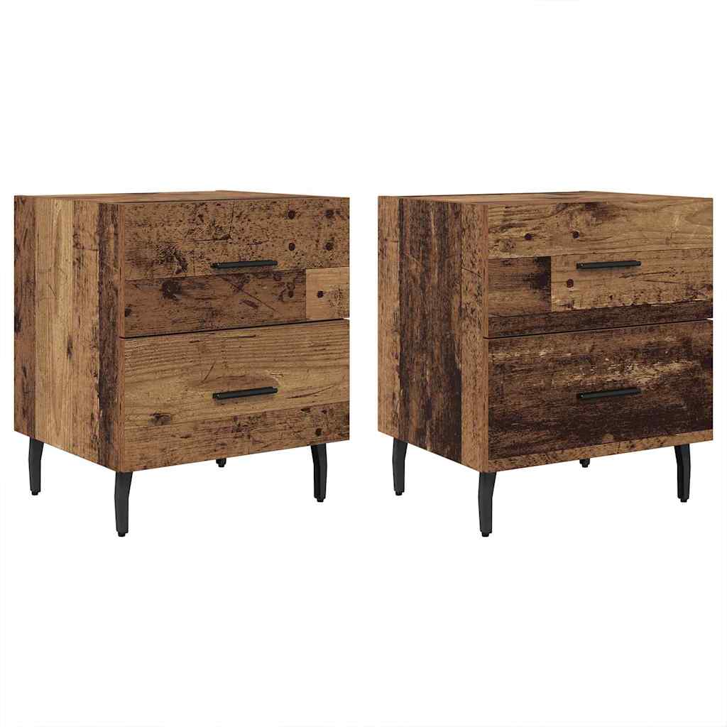 Natskab 2 pcs Gammelt træ 40 x 35 x 47,5 cm Konstrueret træ