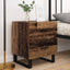 Natskab med skuffe 2 pcs Gammelt træ og sort 40 x 35 x 47,5 cm