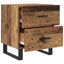 Natskab med skuffe 2 pcs Gammelt træ og sort 40 x 35 x 47,5 cm
