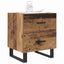 Natskab med skuffe 2 pcs Gammelt træ og sort 40 x 35 x 47,5 cm