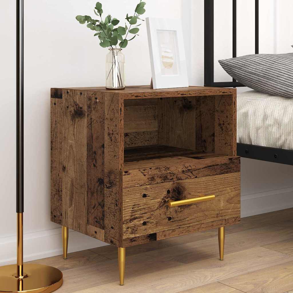 Sengebord 2 pcs Gammelt træ 40 x 35 x 47,5 cm Konstrueret træ