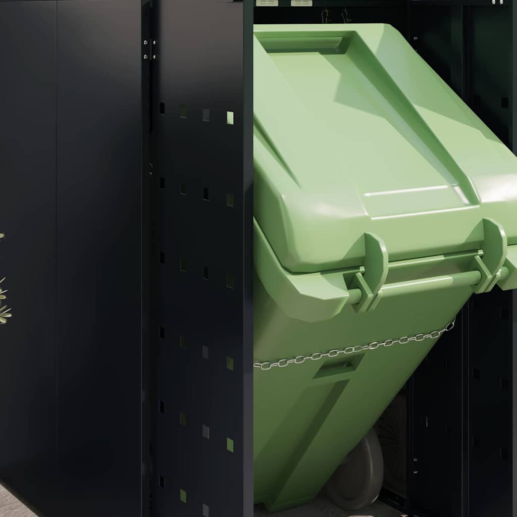 Wheelie Bin Opbevaring til 5 Affaldscontainere Sort