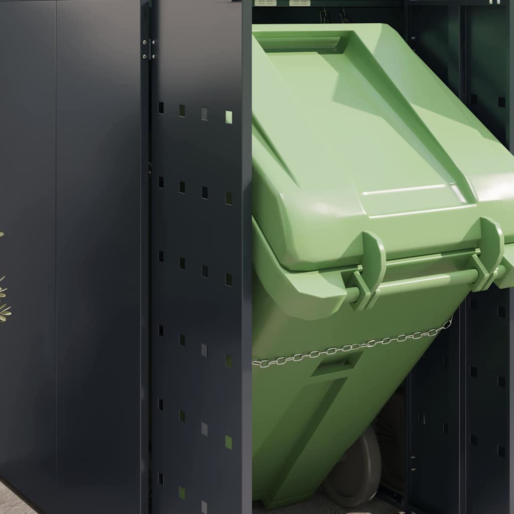 Wheelie Bin Opbevaring til 3 Affaldscontainere Antracit