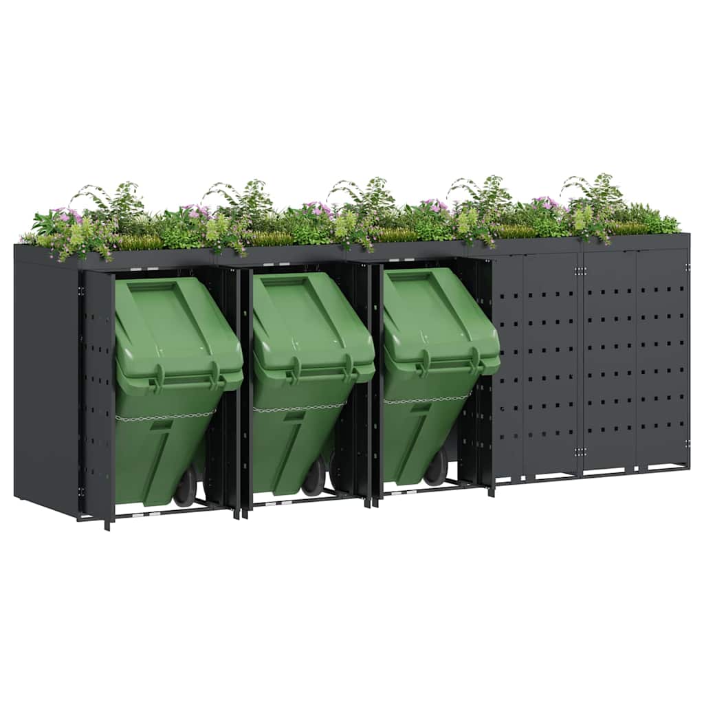 Wheelie Bin Opbevaring til 5 Affaldscontainere Antracit
