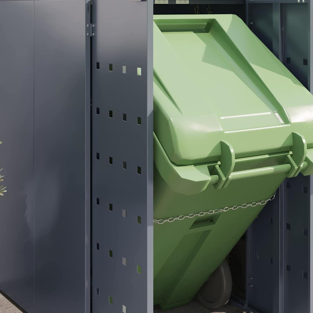 Wheelie Bin Opbevaring til 4 Affaldscontainere Lysegrå
