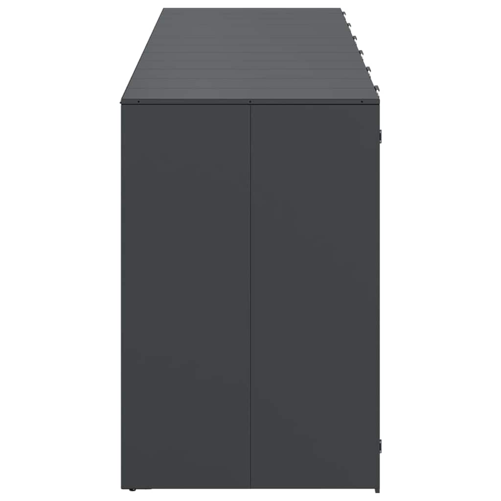 Wheelie Bin Opbevaring til 3 Affaldscontainere Stål Antracit