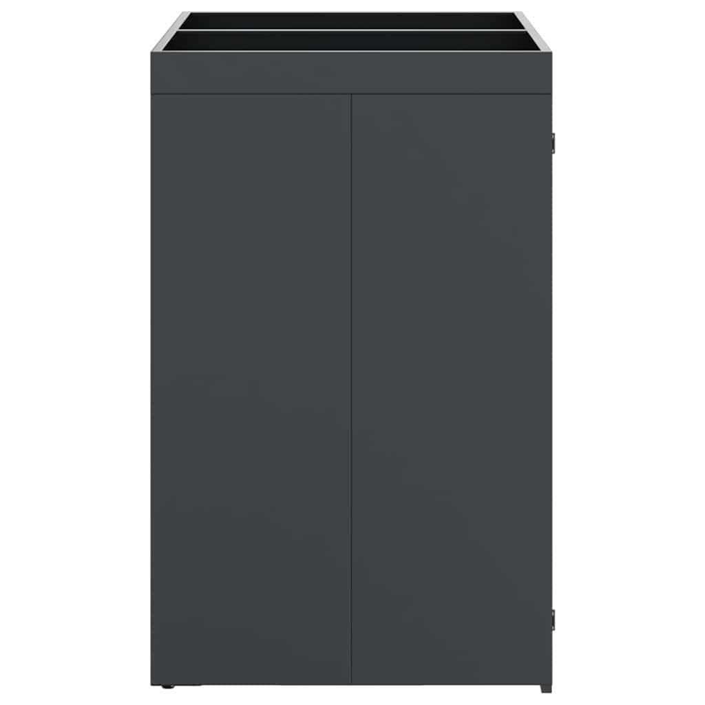 Wheelie Bin Opbevaring til 2 Affaldscontainere Stål Antracit