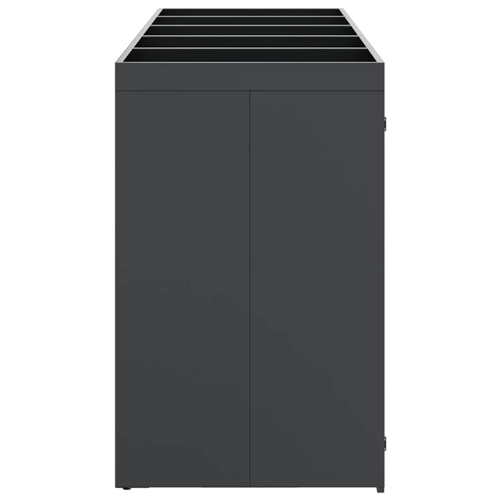Wheelie Bin Opbevaring til 3 Affaldscontainere Stål Antracit