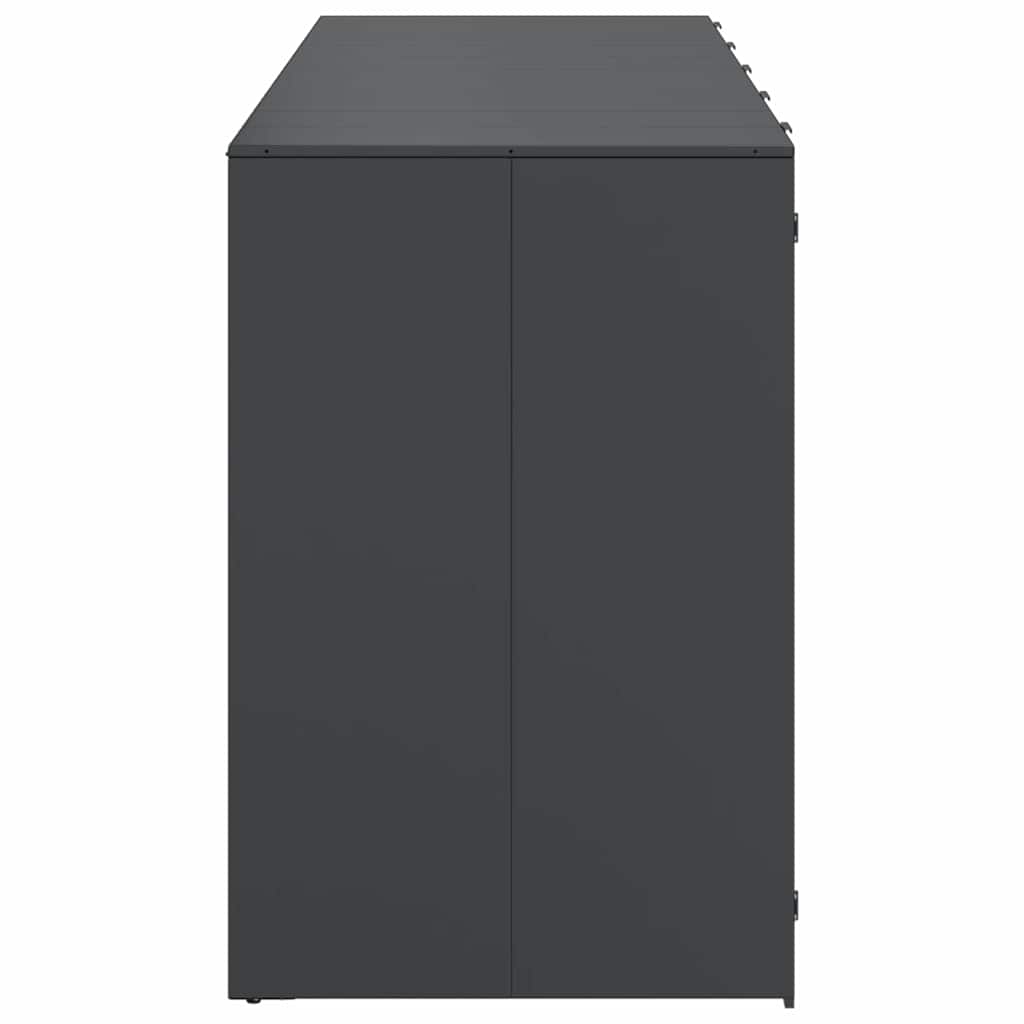 Wheelie Bin Opbevaring til 3 Affaldscontainere Stål Antracit