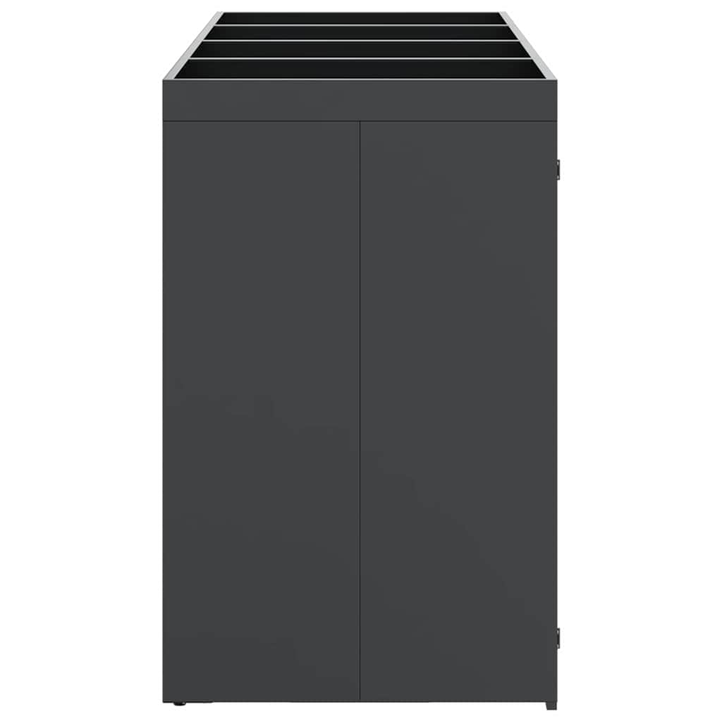 Wheelie Bin Opbevaring til 3 Affaldscontainere Stål Antracit