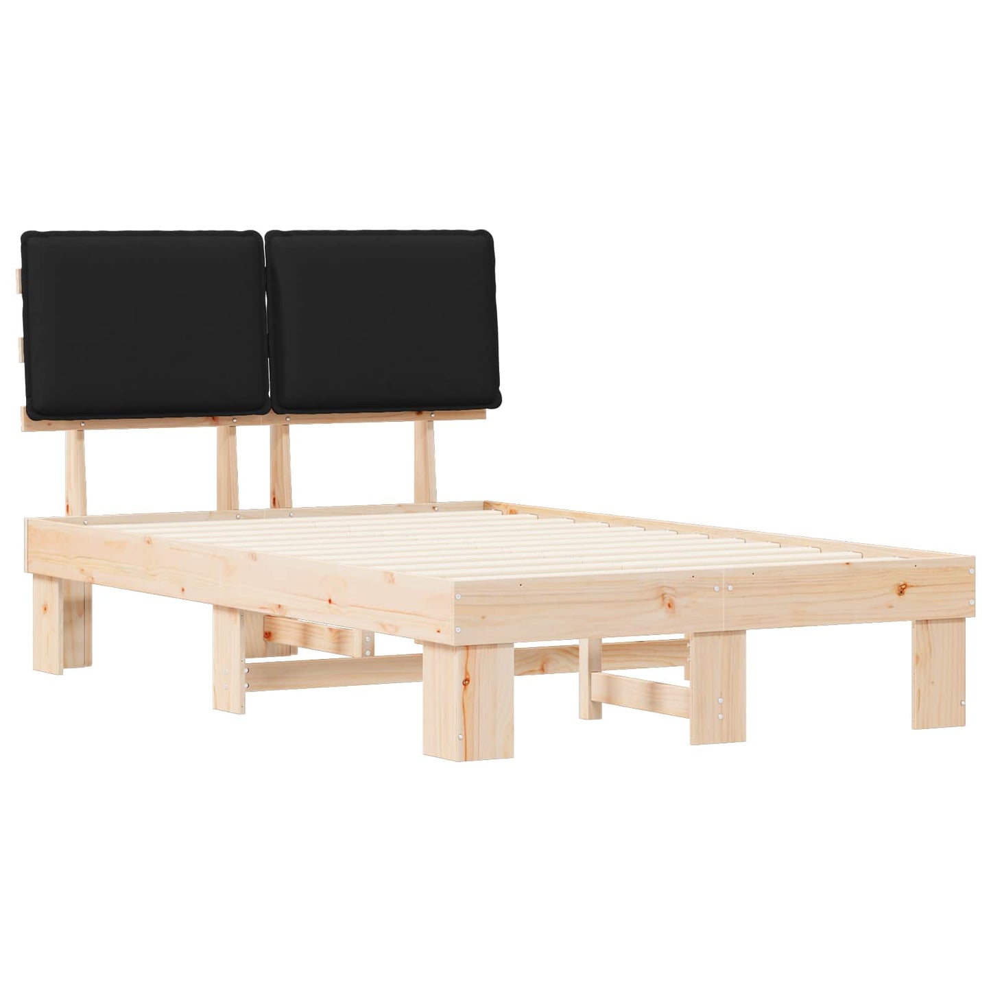 Sengestel med Polstret Hovedgavl Sort 120 x 200 cm