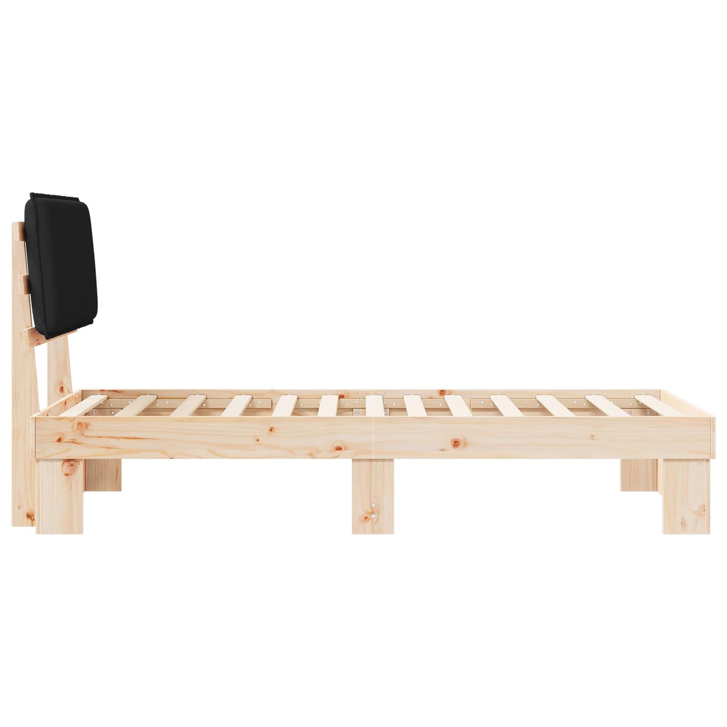 Sengestel med Polstret Hovedgavl Sort 100 x 200 cm