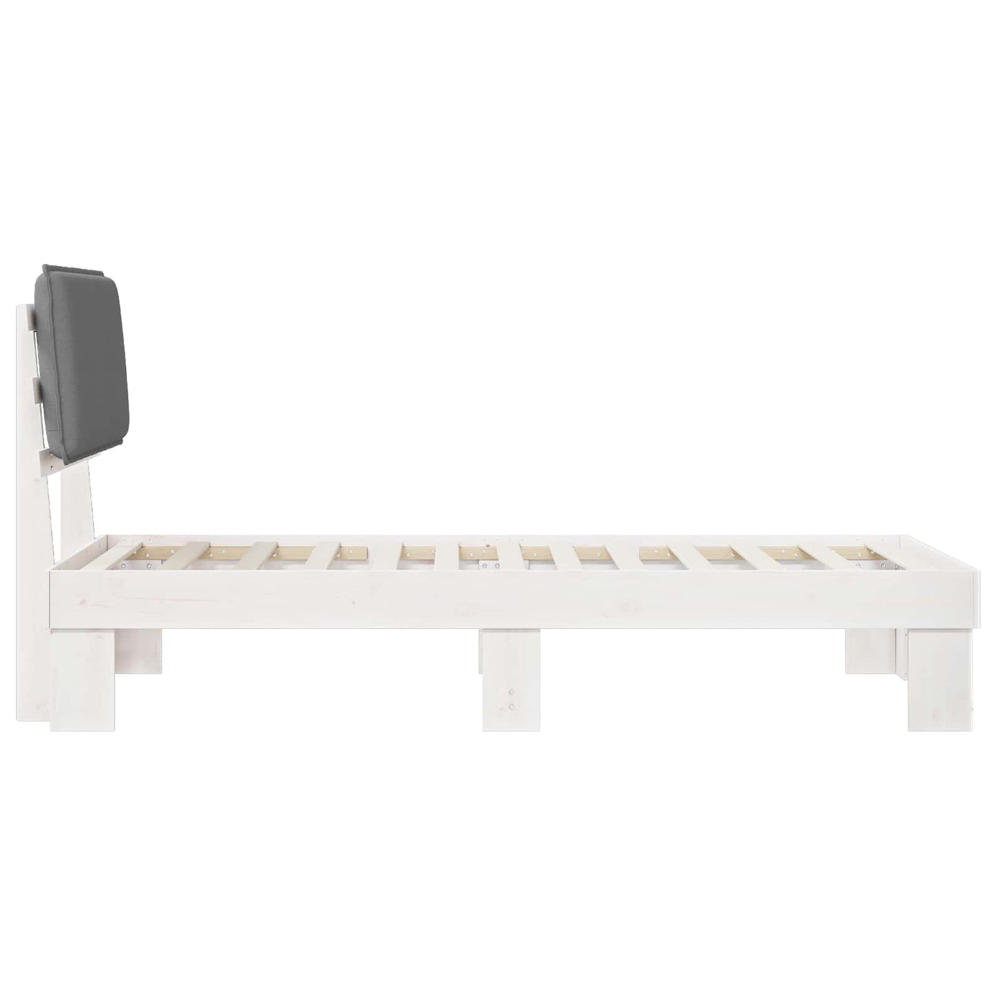 Sengestel med Polstret Hovedgavl Lysegrå 100 x 200 cm