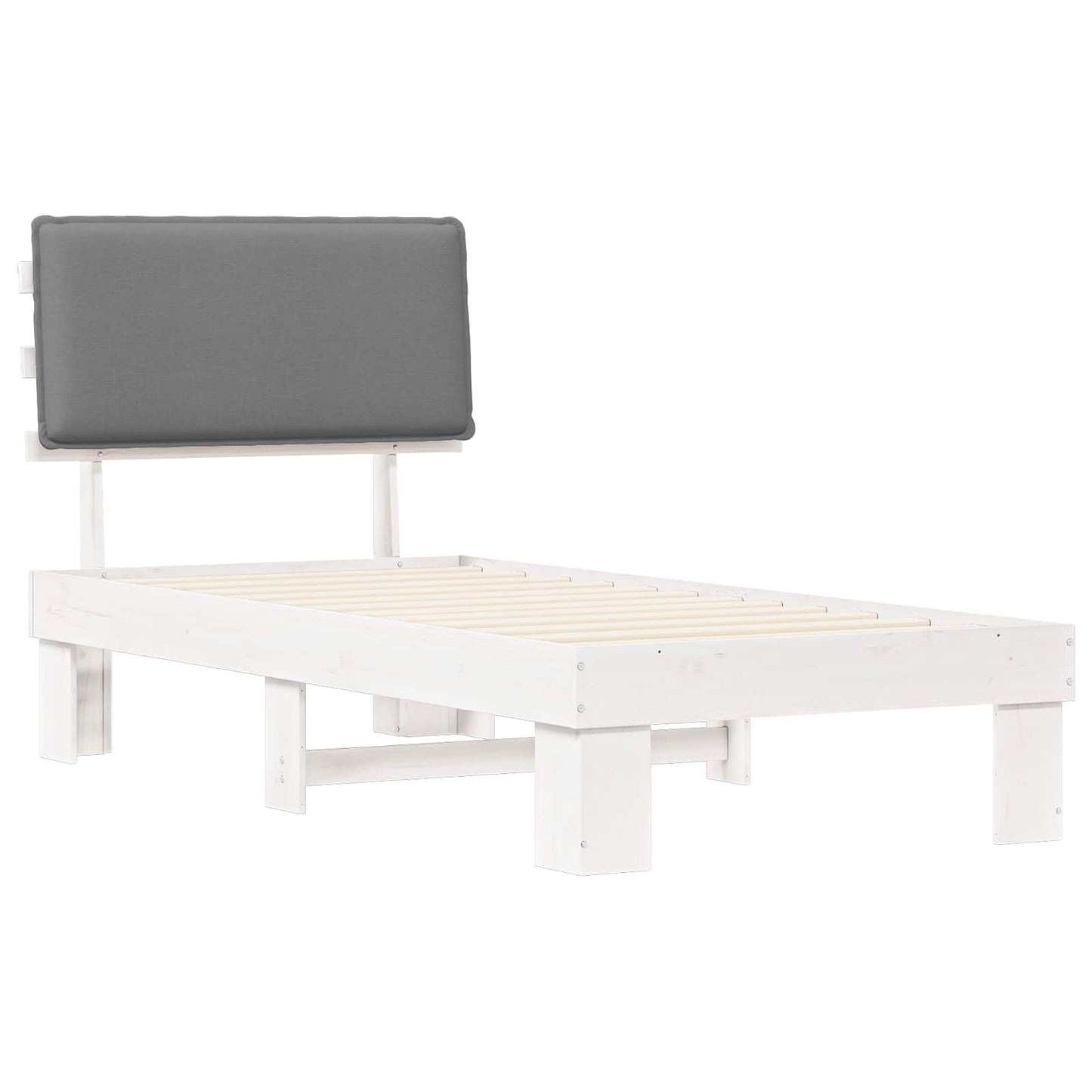 Sengestel med Polstret Hovedgavl Lysegrå 90 x 200 cm