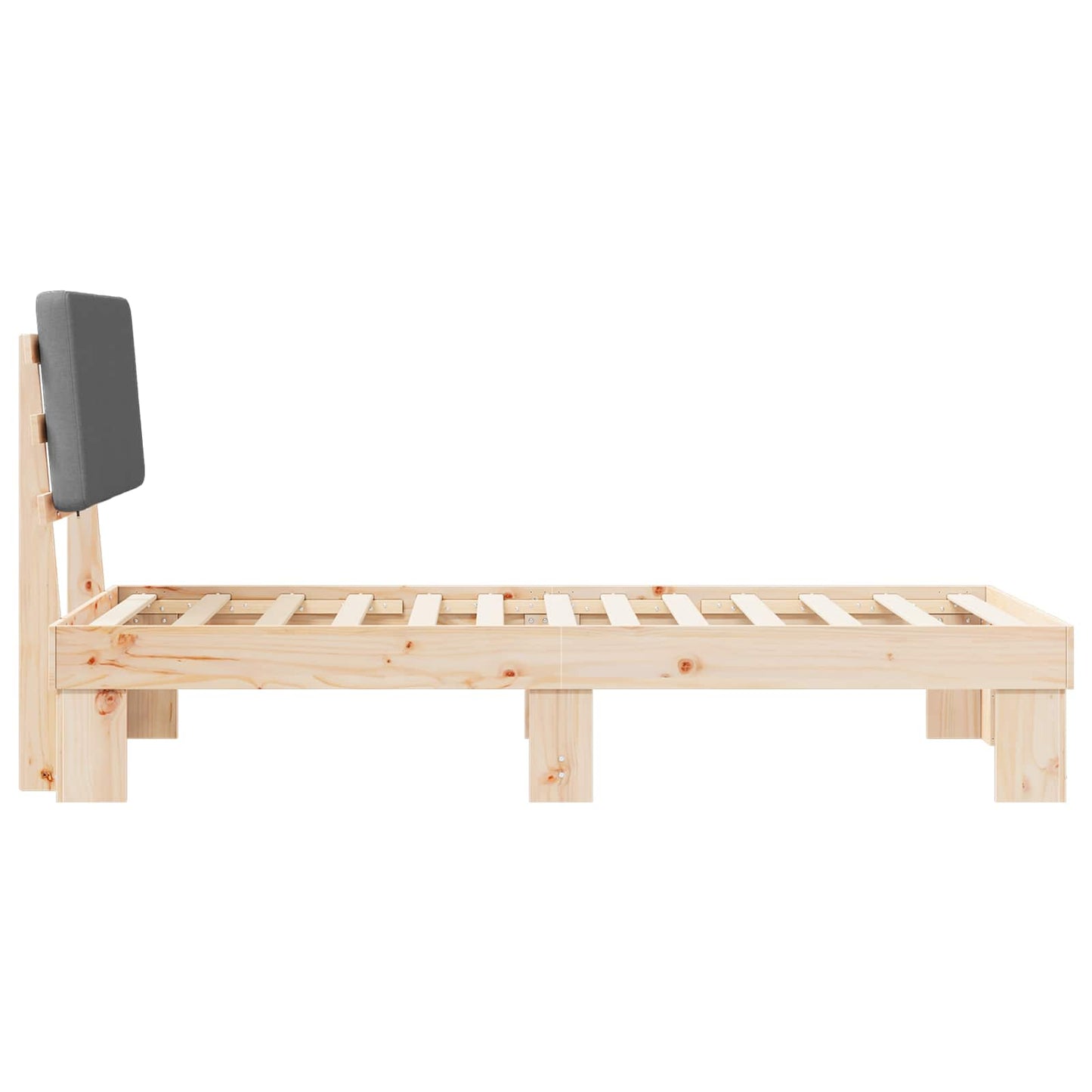 Sengestel med Polstret Hovedgavl Mørkegrå 80 x 200 cm