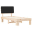 Sengestel med Polstret Hovedgavl Sort 90 x 190 cm