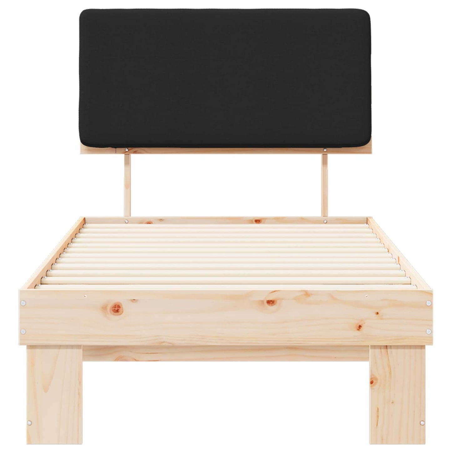 Sengestel med Polstret Hovedgavl Sort 90 x 190 cm