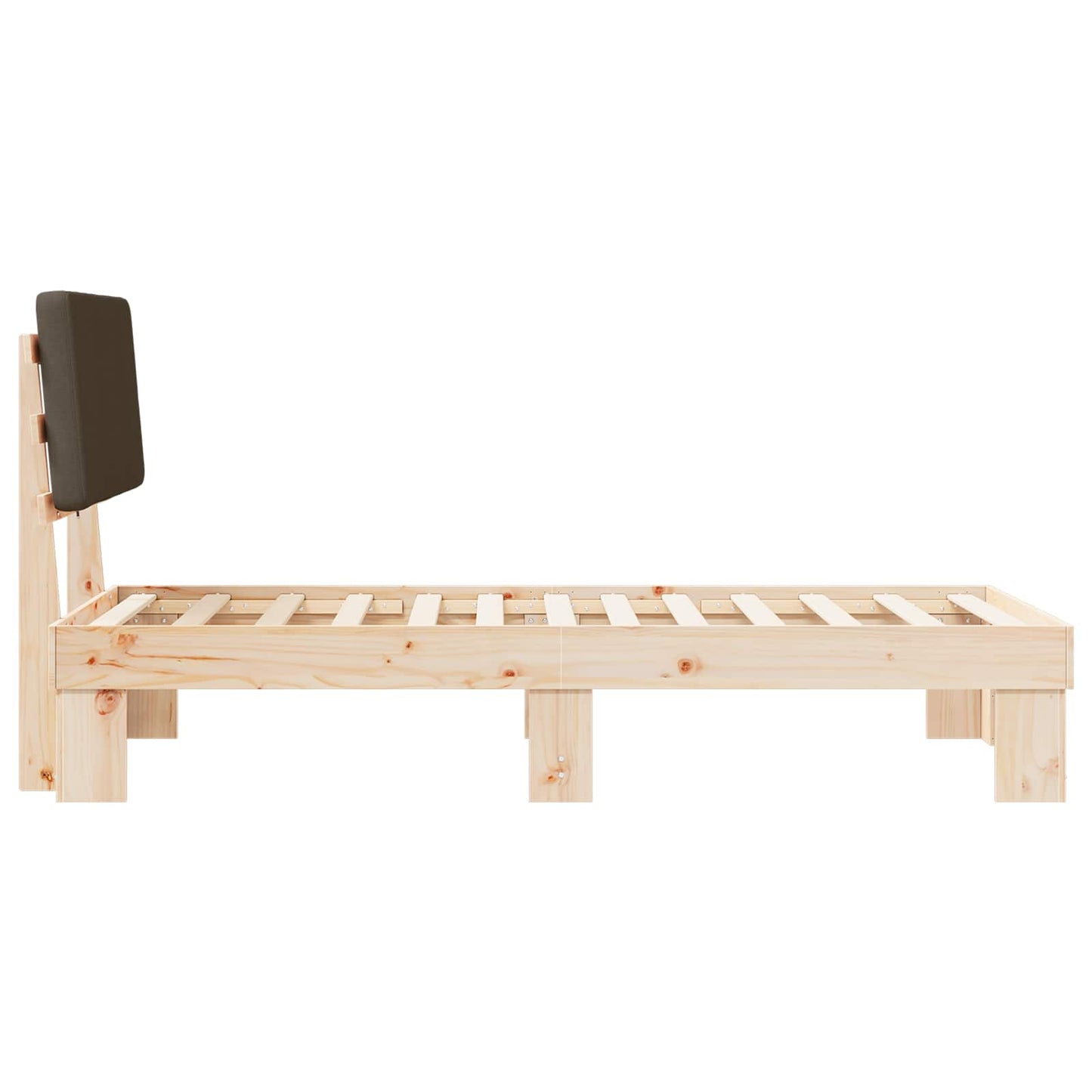 Sengestel med Polstret Hovedgavl Gråbrun 90 x 190 cm