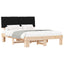 Sengestel med Polstret Hovedgavl Sort 150 x 200 cm