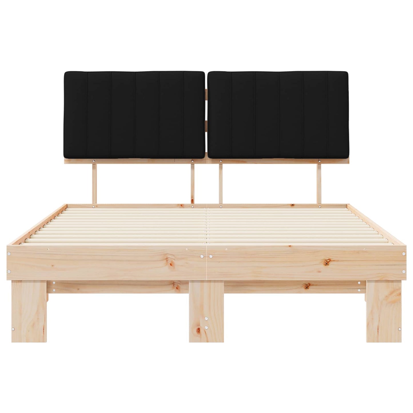 Sengestel med Polstret Hovedgavl Sort 140 x 190 cm