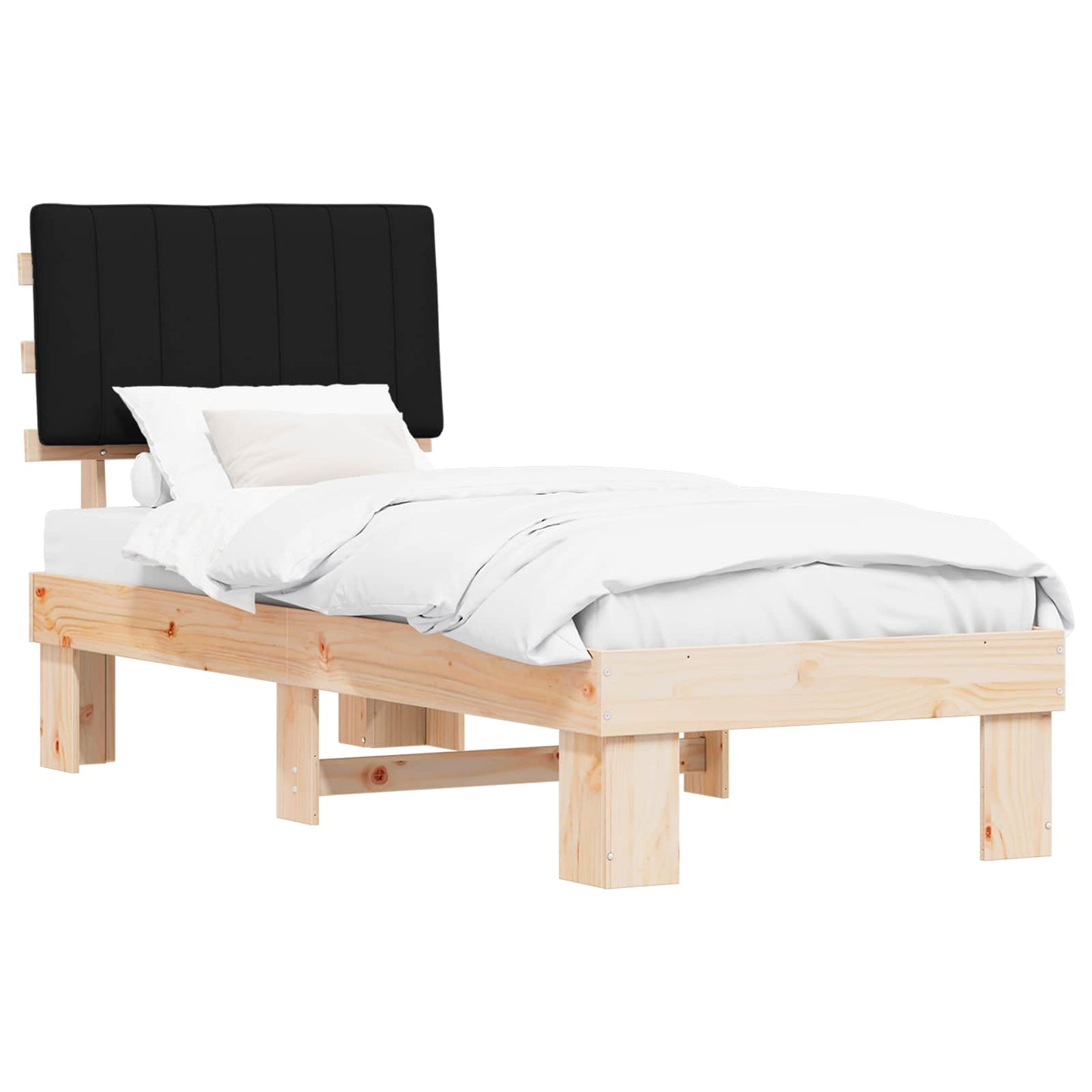 Sengestel med Polstret Hovedgavl Sort 80 x 200 cm