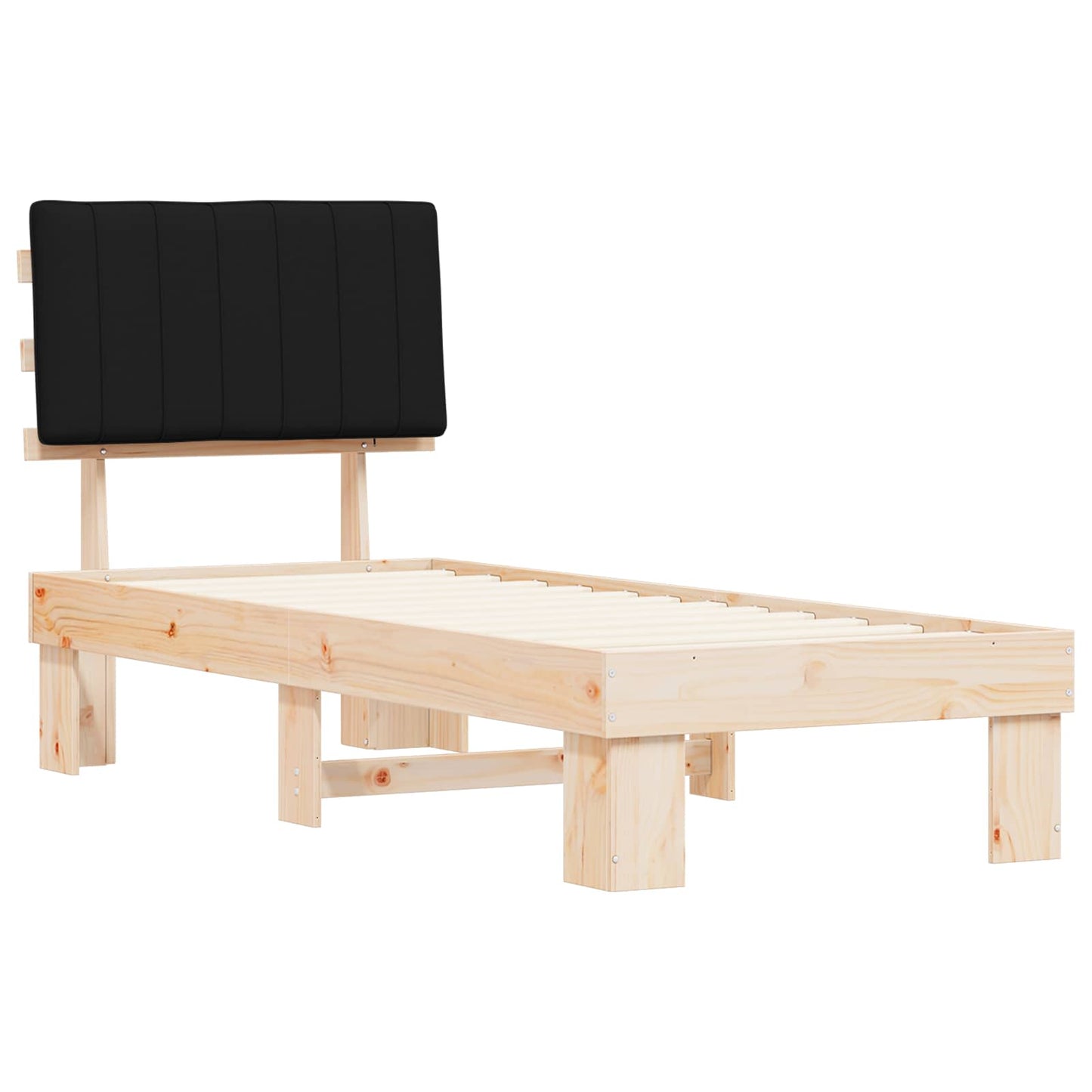 Sengestel med Polstret Hovedgavl Sort 80 x 200 cm