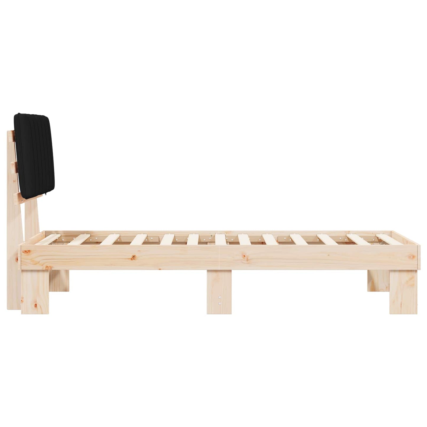 Sengestel med Polstret Hovedgavl Sort 80 x 200 cm