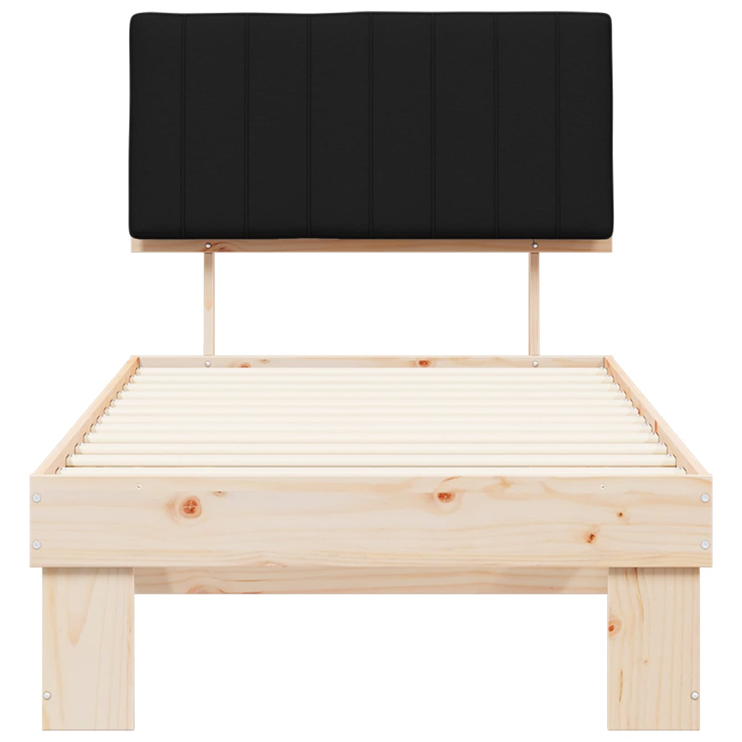 Sengestel med Polstret Hovedgavl Sort 90 x 190 cm