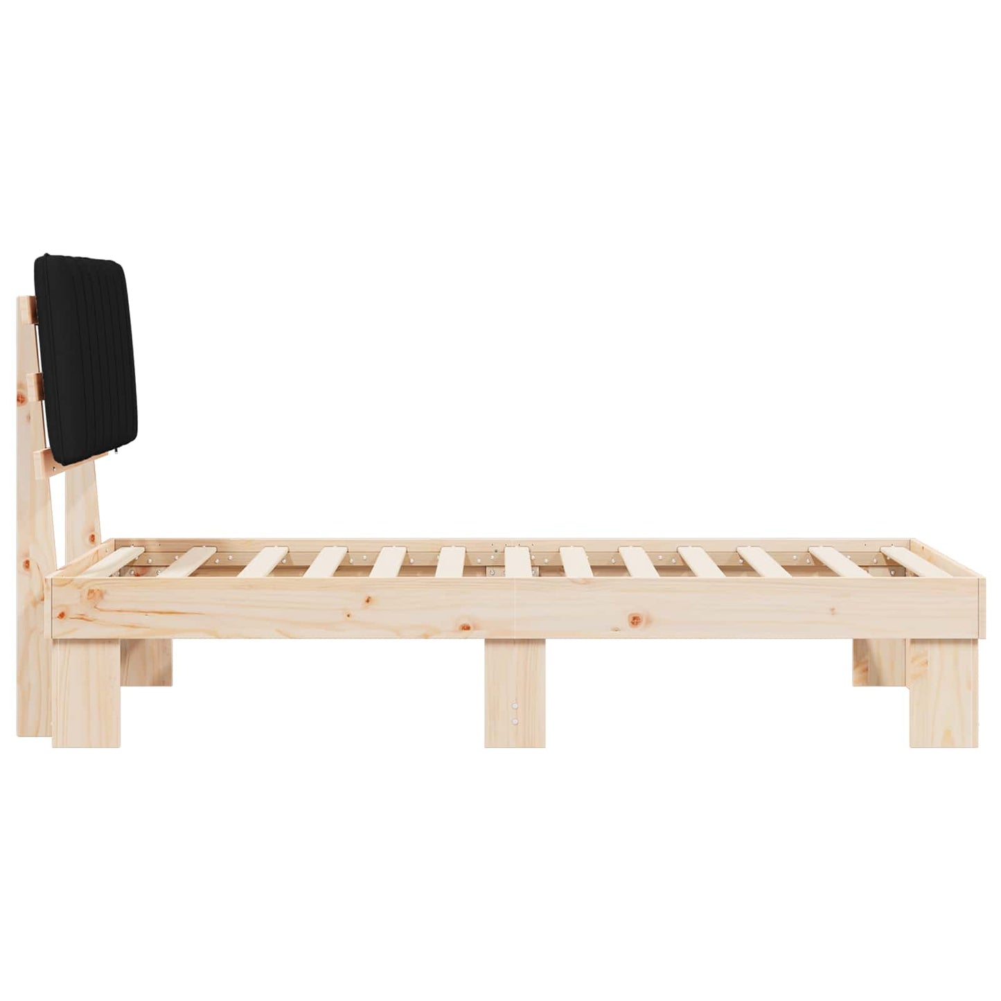 Sengestel med Polstret Hovedgavl Sort 90 x 190 cm