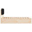 Sengestel med Polstret Hovedgavl Sort 100 x 200 cm