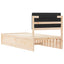 Sengestel med Polstret Hovedgavl Sort 90 x 200 cm