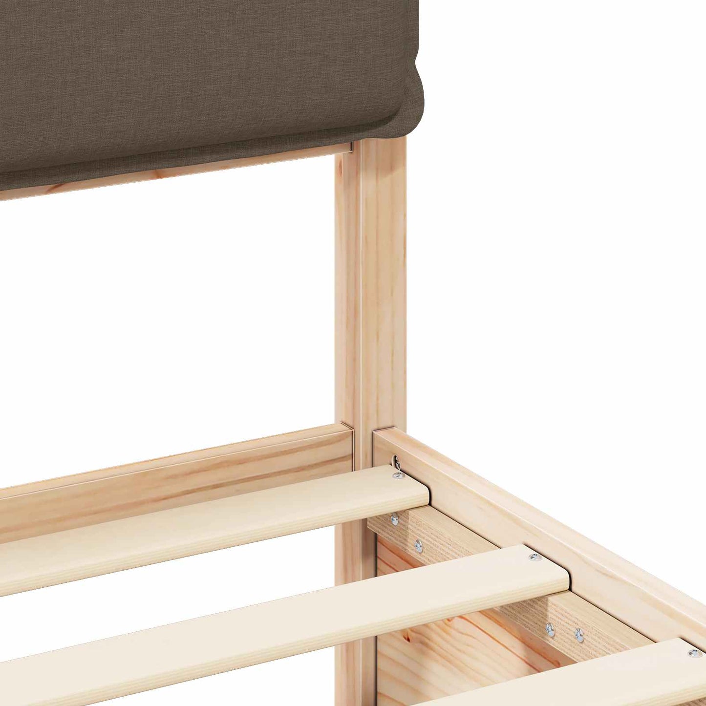 Sengestel med Polstret Hovedgavl Gråbrun 90 x 200 cm