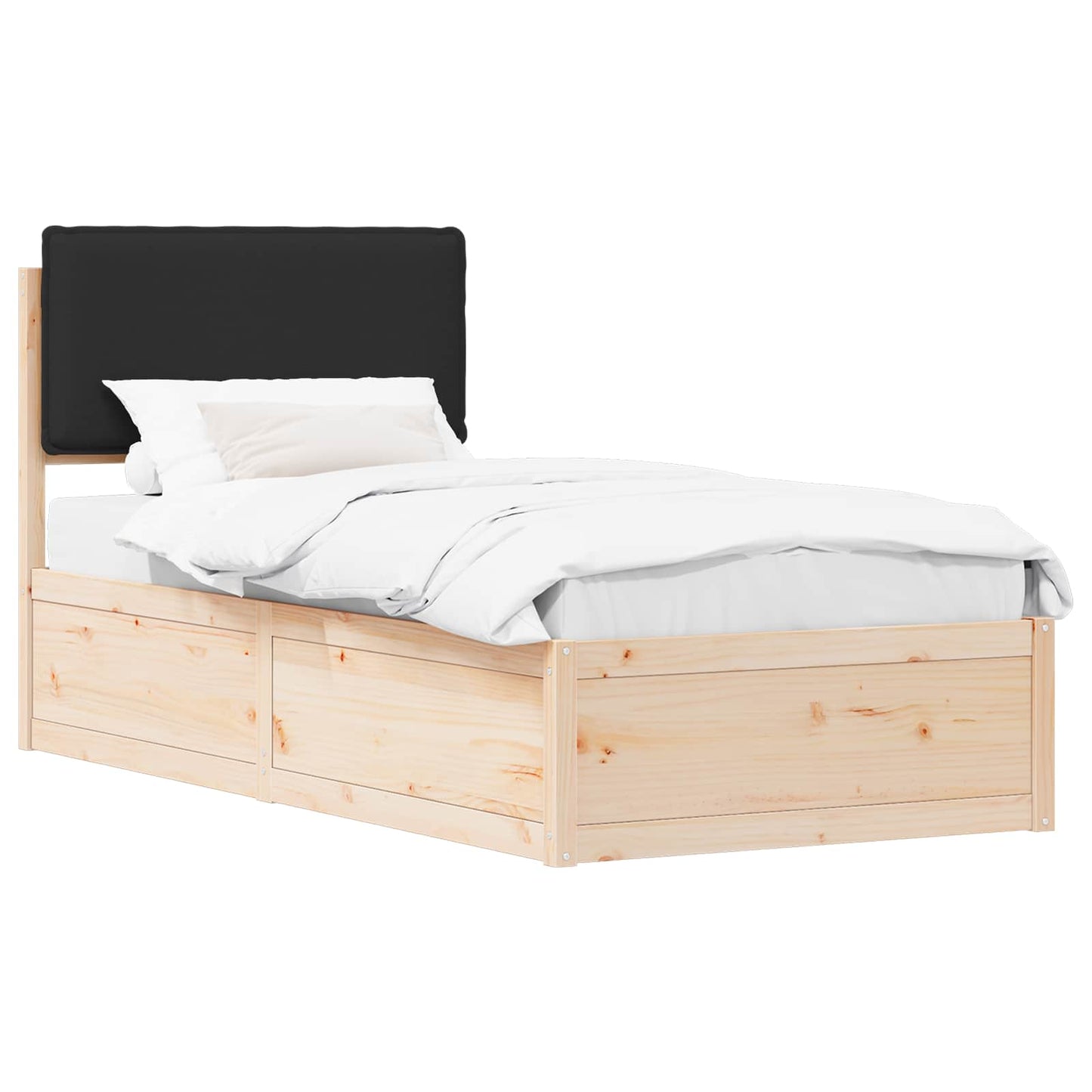 Sengestel med Polstret Hovedgavl Sort 80 x 200 cm