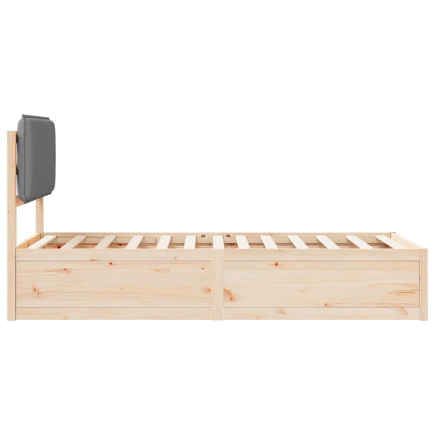 Sengestel med Polstret Hovedgavl Lysegrå 90 x 190 cm