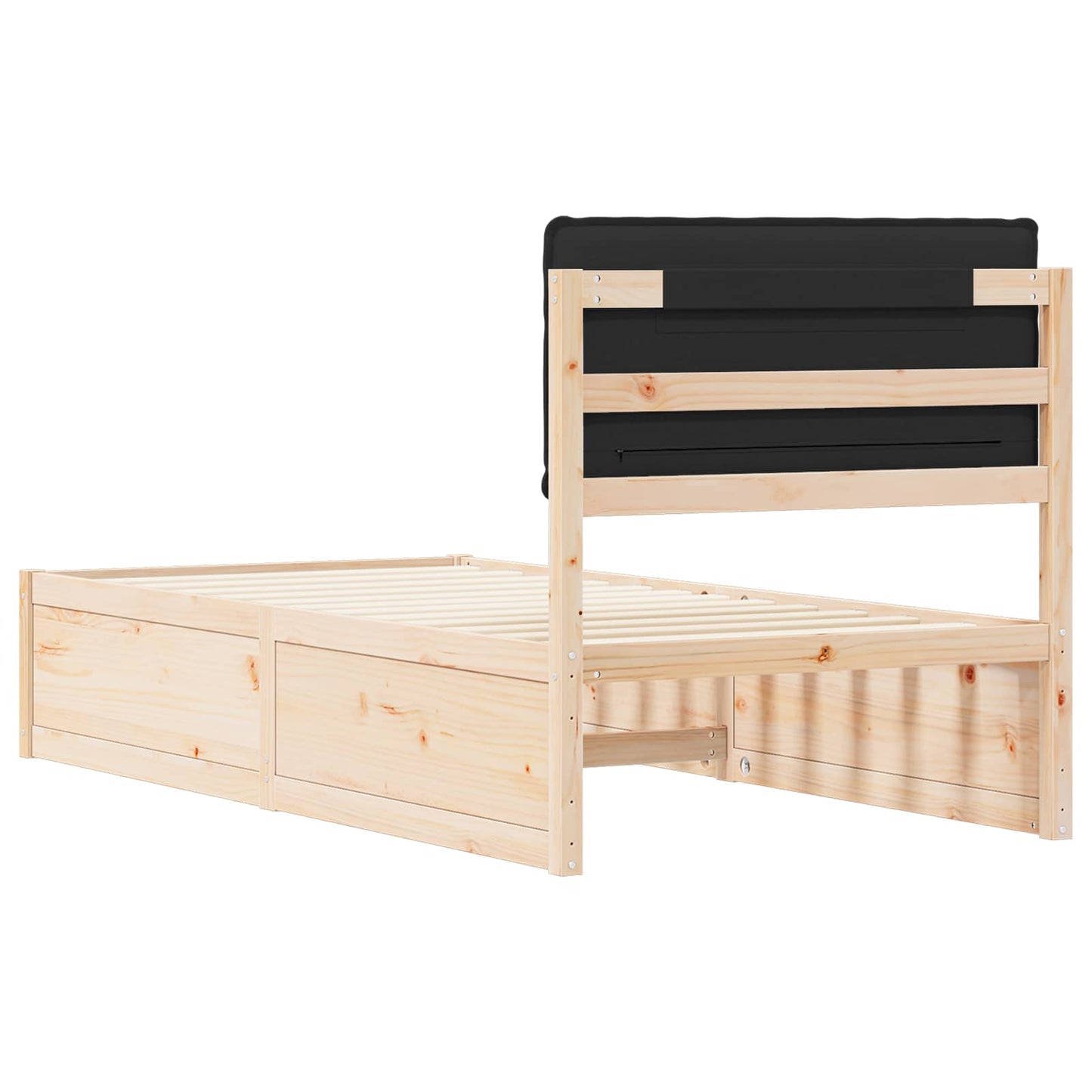 Sengestel med Polstret Hovedgavl Sort 90 x 190 cm