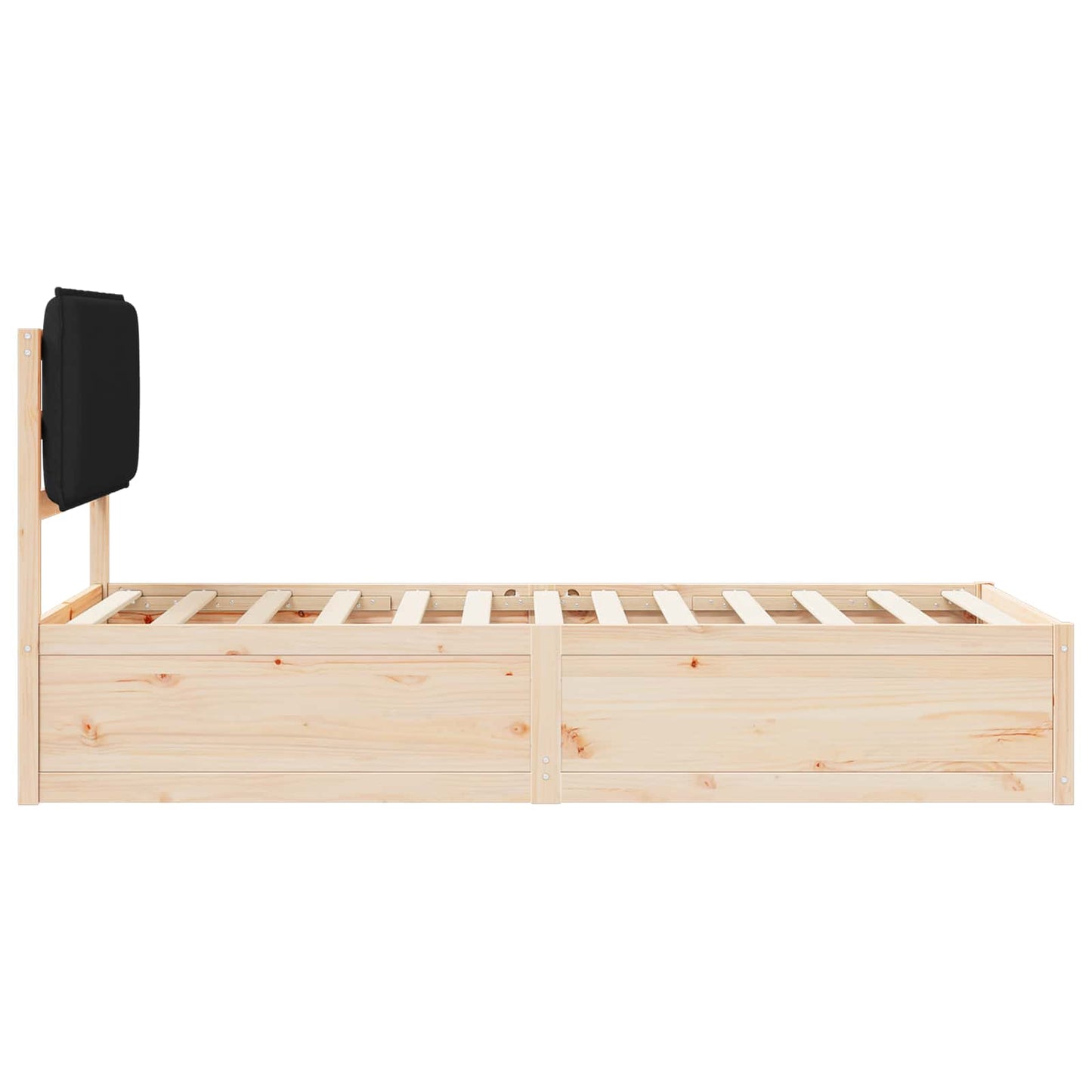 Sengestel med Polstret Hovedgavl Sort 90 x 190 cm
