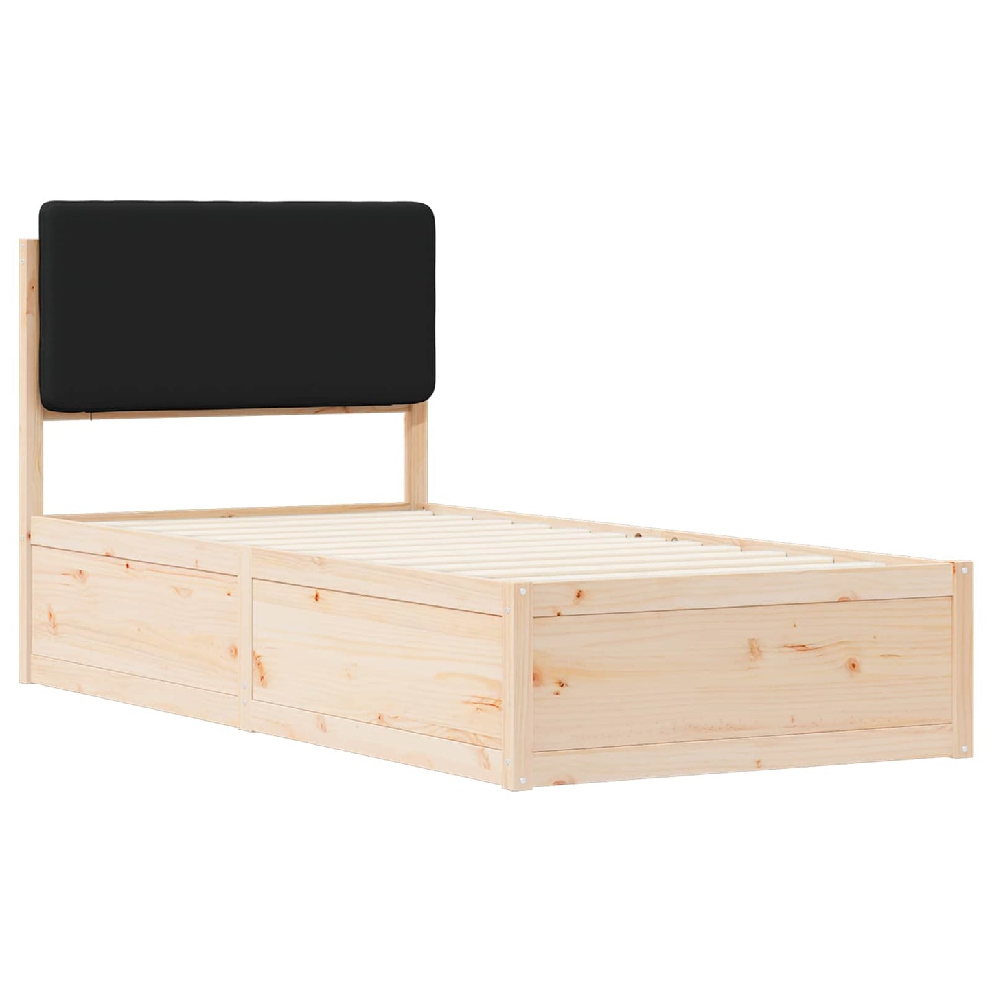 Sengestel med Polstret Hovedgavl Sort 100 x 200 cm