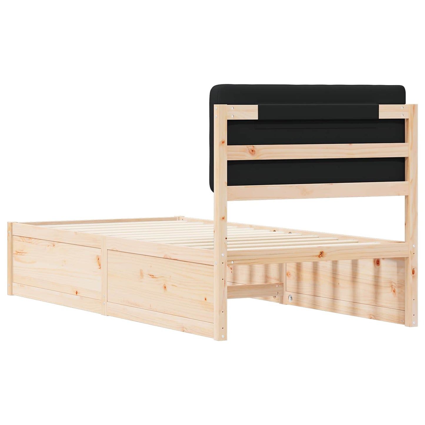 Sengestel med Polstret Hovedgavl Sort 90 x 200 cm