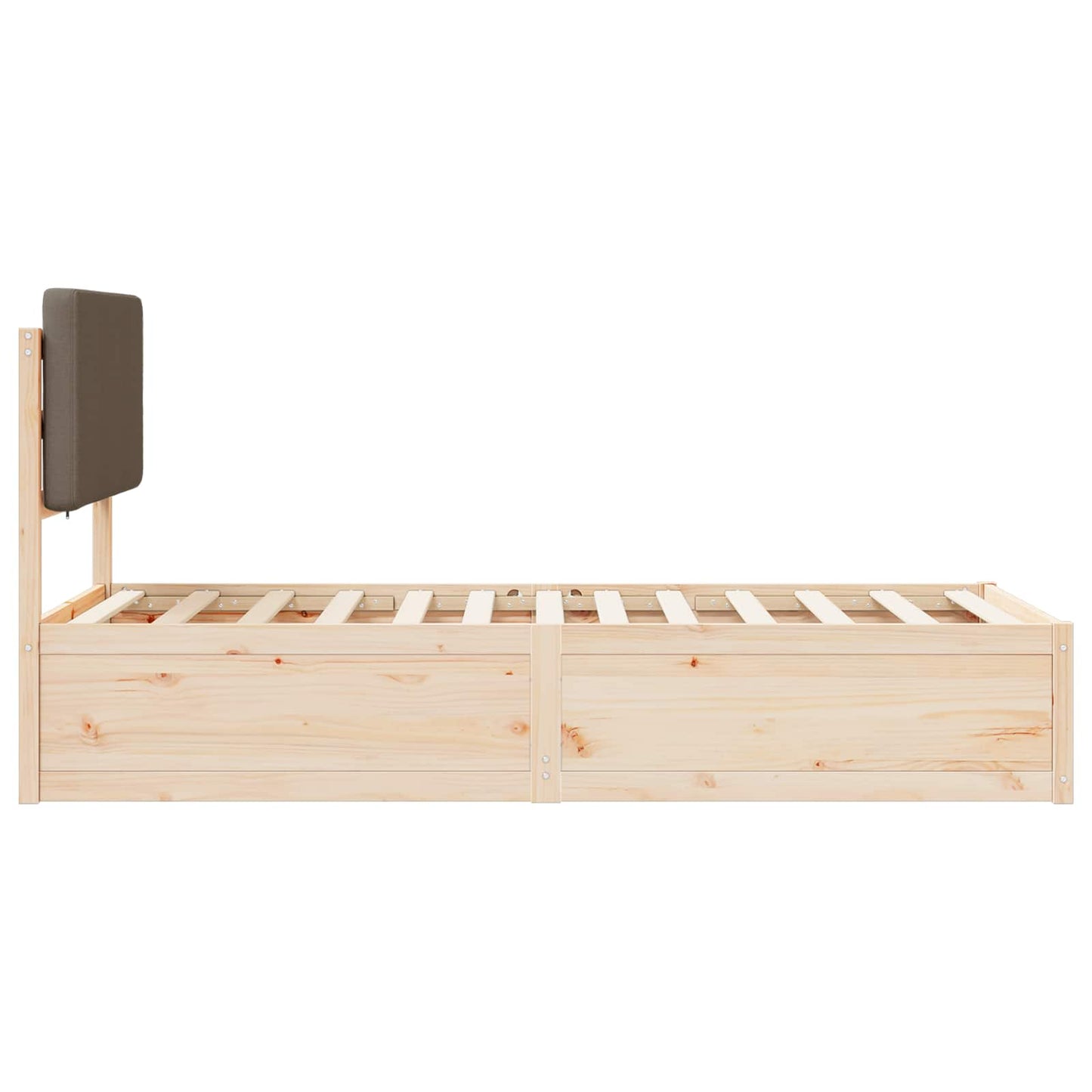 Sengestel med Polstret Hovedgavl Gråbrun 90 x 200 cm