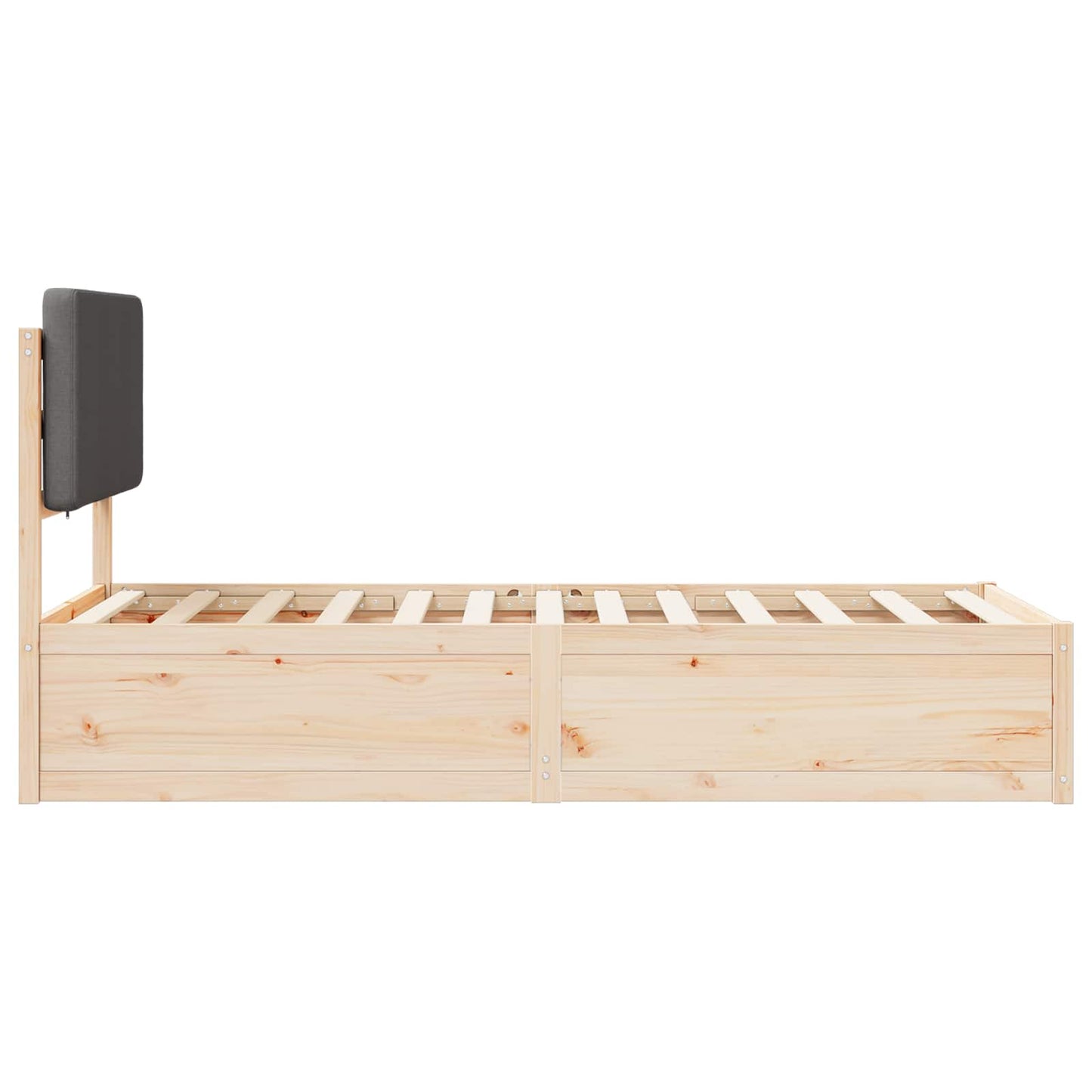 Sengestel med Polstret Hovedgavl Mørkegrå 80 x 200 cm