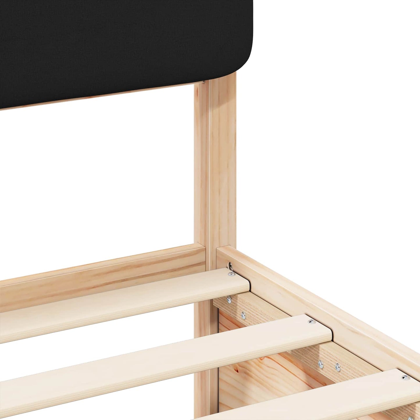 Sengestel med Polstret Hovedgavl Sort 75 x 190 cm