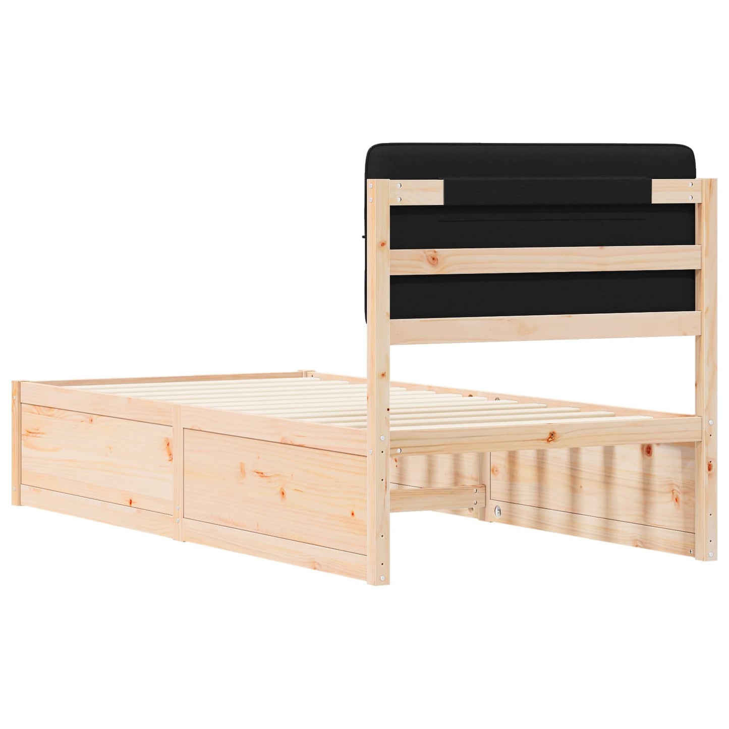 Sengestel med Polstret Hovedgavl Sort 90 x 200 cm