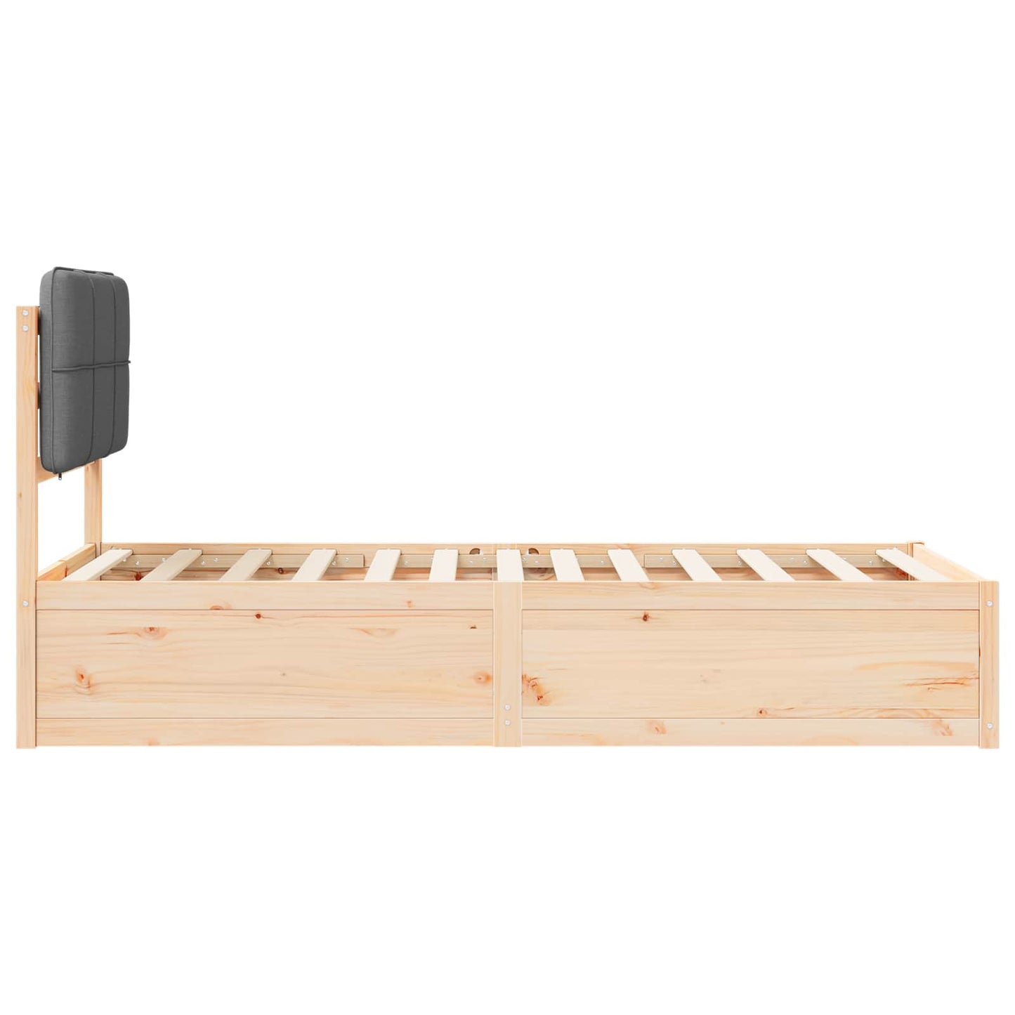 Sengestel med Polstret Hovedgavl Mørkegrå 80 x 200 cm