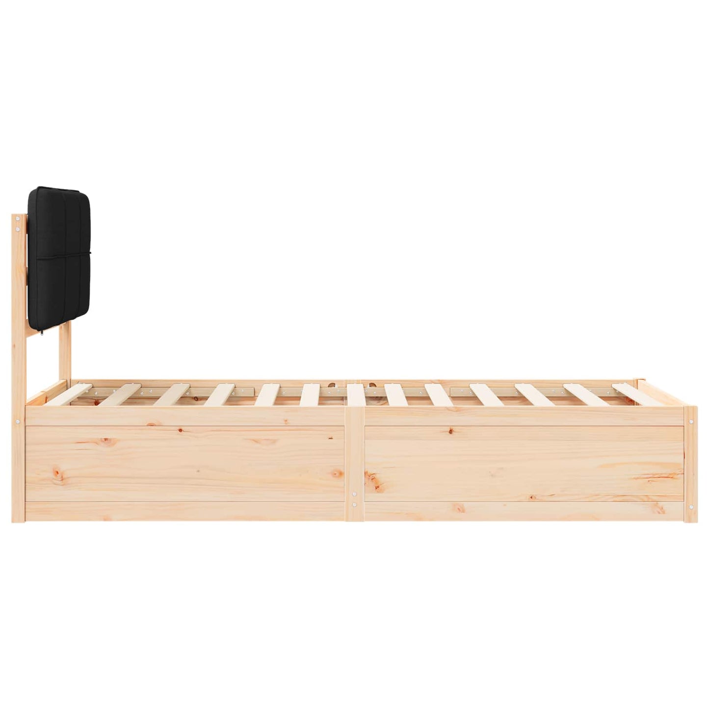 Sengestel med Polstret Hovedgavl Sort 80 x 200 cm