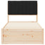 Sengestel med Polstret Hovedgavl Sort 90 x 200 cm